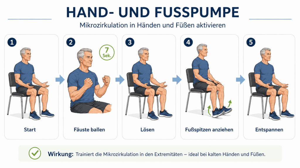 Blutgefäß-Training nach Toshiro Iketani – Das vergessene Gefäßsystem aktivieren und jung bleiben 5 Hand Fuss Pumpe